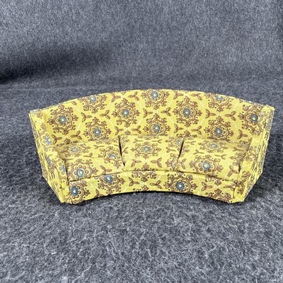 Vintage Redbox Dollhouse Furniture Parlour Salon Sofa Curved Princess MCM 1960s