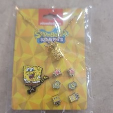 Nickelodeon SpongeBob SquarePants Pineapple Necklace Earrings Pin Jewelry Set