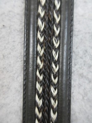 Coach Leather Belt Mens 42 Black Braided Herringbone Silver  display picture 1