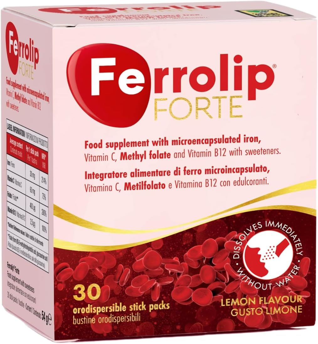 Forte Integratore Ferro e Acido Folico 30 Bustine Orosolubili Limone