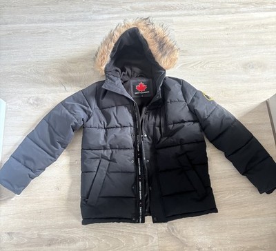 Zavetti Canada Junior Oshawa 3.0 Puffer Parka Jacket Boys L 11-12 Years Schwarz