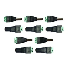 5 Pairs DC Power Plug Male Female Jack Connector 2.1 x 5.5mm Adapter CCTV Video