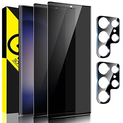 2+2 Pack Privacy Screen Protector & Camera Lens Protector for Galaxy S23 Ultra