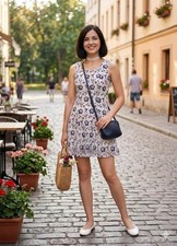 Women Effective Life Dress White Cotton 36