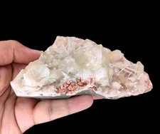 Natural Yellow Shine Calcite, Scolecite & Stilbite On Heulandite Minerals #110