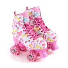 Barbie Roller Skates for Girls - Adjustable Sizes 12-2, Glitter Wheels, ABEC 5 B