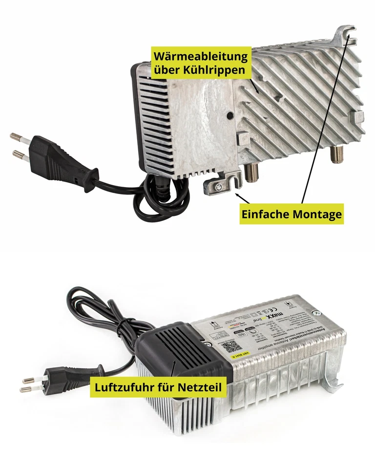 Antennenverstärker für Kabelfernsehen 33 dB Verstärkung 1 GHz DVB-T2, DVB-C - Bild 4 von 4