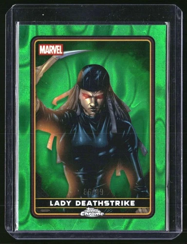 2025 Topps Chrome Deadpool Lady Deathstrike Comic Accurate Green Lava 86/99 #13