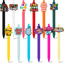 12 Pcs Funny Pens Set Cartoon Retractable Writing Pens Bulk Black Ink Gifts f...