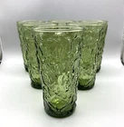 Set Of 6 Vintage Anchor Hocking Lido Milano Avocado Green 12oz Tumbler Glasses