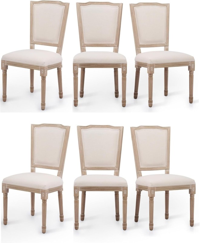 Set of 6 French Country Side Chair with Square Back for Dining Room - Used