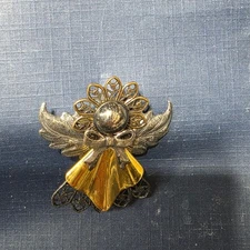 NEW Kat's Creations Angel Pin Religious Brooch Gold Silver Tone Lapel Gift