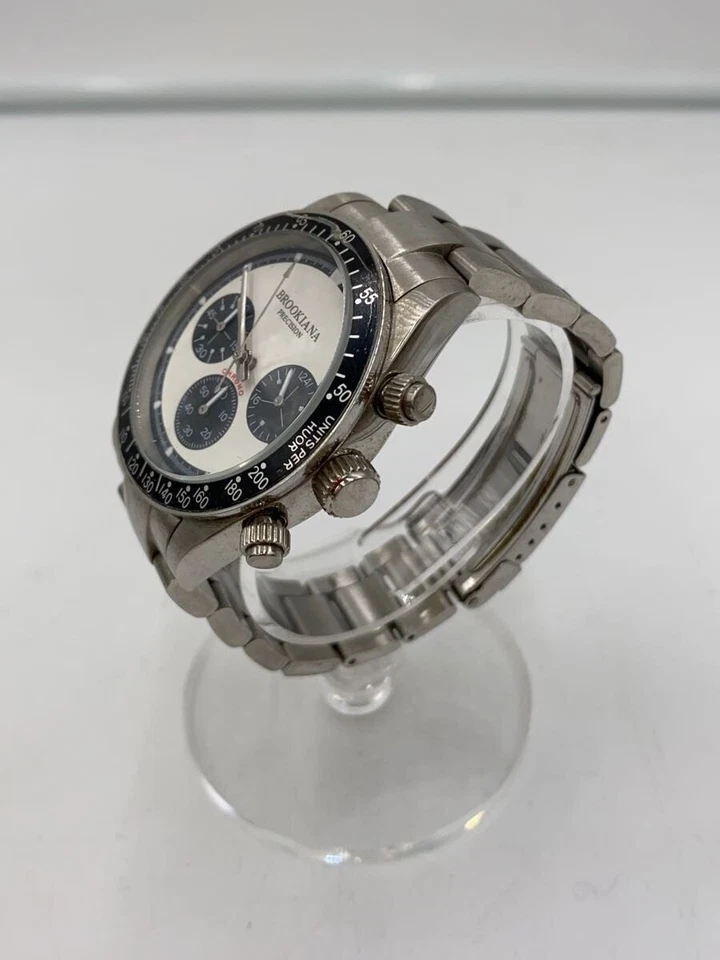 Кварцевые аналоговые часы brookiana нержавеющая сталь белый циферблат отличное состояние товара - Изображение 2 из 3