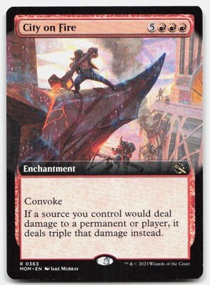 City on Fire (Extended Art) 363 March of the Machine Magic: The Gathering NM
