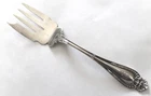 FIGURAL FACE Beaded Edge Wallace Sterling Silver COLD MEAT FORK  6.75" mono "P"