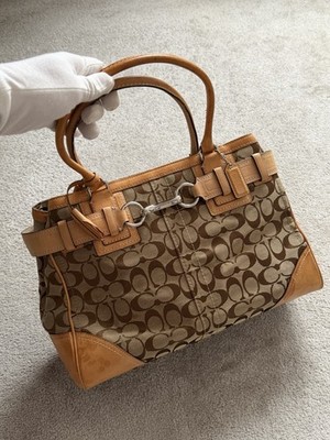 Coach Signature Hampton Bag Handbag Canvas Leather Monogramm Vintage