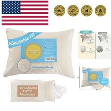 Organic Toddler Pillow with Pillowcase - 13x18 Toddler Pillow with 100 Organ...