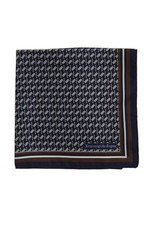 Ermenegildo Zegna Mens Silk Geometric Print Pocket Square Brown Size 12X12"