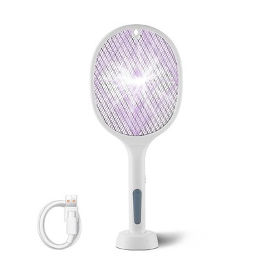 Rechargeable Dual Mode Electric Fly Swatter Bug Zapper Base, Lightweight 4000V