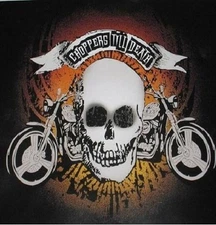 Choppers Until Death Skull USA Old Style Flag Deluxe Polar Fleece 50"X60 Blanket
