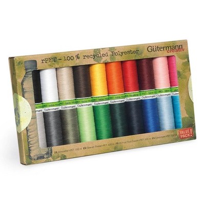 Gütermann Nähfaden-Set 20x100 Allesnäher rPET 100 Prozent recyceltes Polyester