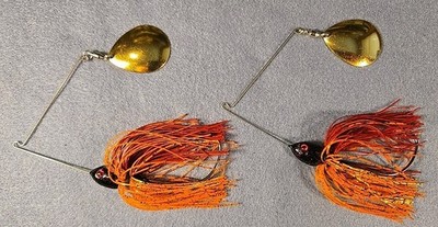 2 ~Mega Bite 1/2 oz Current River Tackle Spinnerbaits 4.5 SCG-RCC Red Cajun Craw