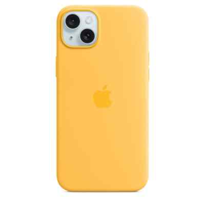 Original Apple iPhone 15 Plus Case Silikon MagSafe Backcover Sonnengelb