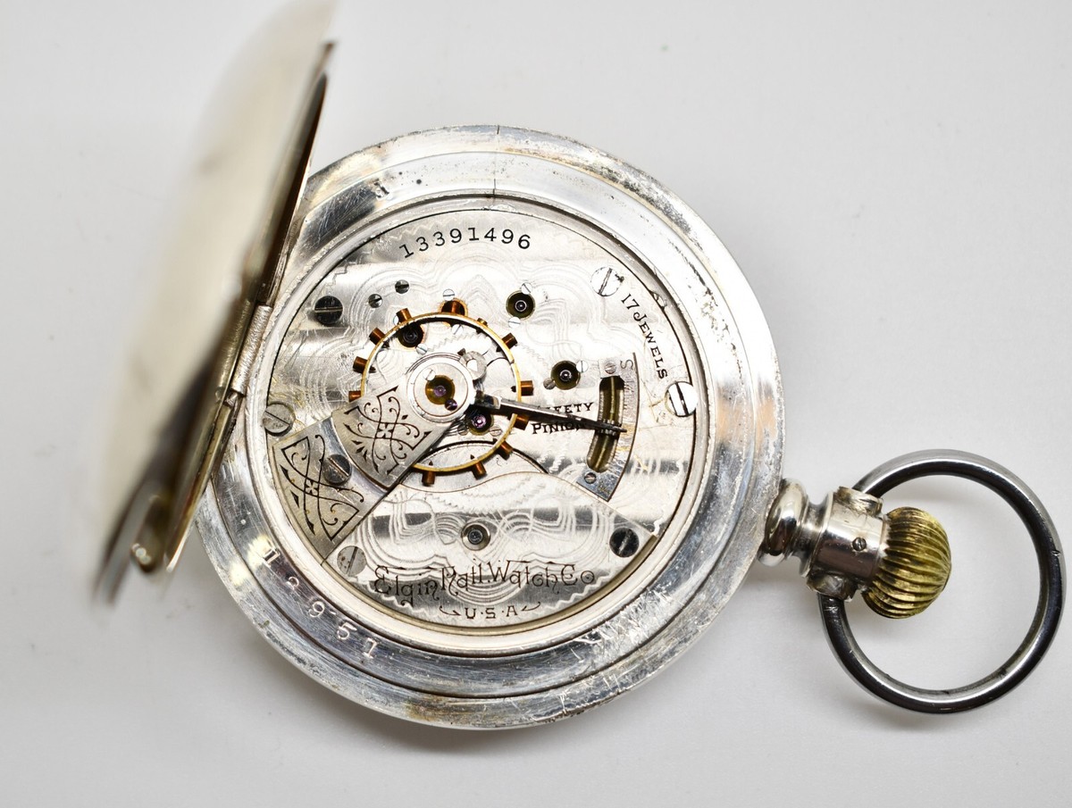 1908 Elgin 17 Jewel Hunting Coin Silver Pocket Watch#WATCH322 | eBay