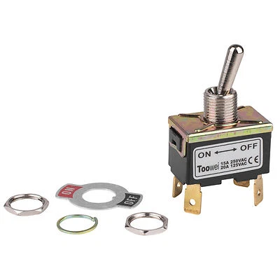 PARTS EXPRESS DPST On/Off Toggle Switch 4 Spade 20A 125VAC 2 Position