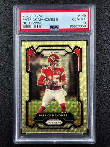 PATRICK MAHOMES II PSA 10 2023 PANINI PRIZM #149 GOLD VINYL 1/5 CHIEFS