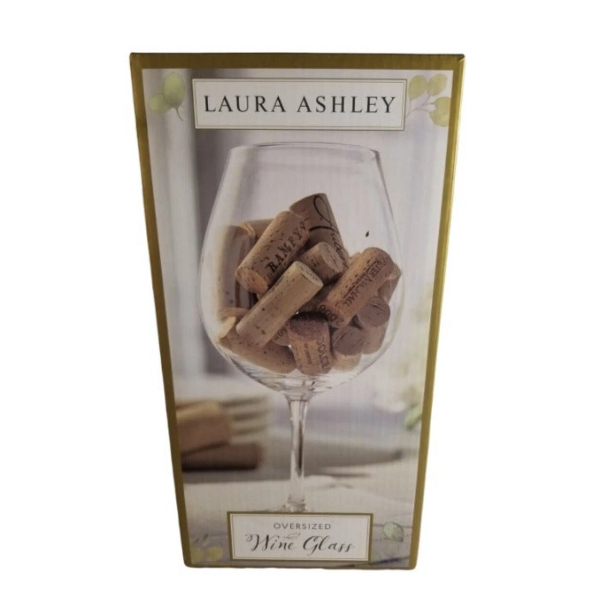 Giant Wine Glass LAURA ASHLEY Cork Holder Gag Gift Wine Lovers