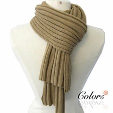 Unisex Men Women Winter Scarf Ribbed Knitting 180CM 30CM