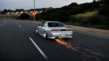 Cars nissan vehicles auto tuning stance roads sparks Desk Mat Stitched