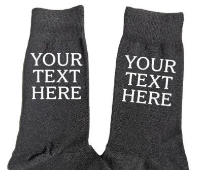 Personalised Custom Text Mens Socks Birthday Valentines Fathers Day Present Gift