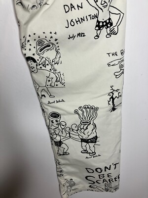 Vans Authentic Chino Loose Fit Pants Daniel Johnston Art White