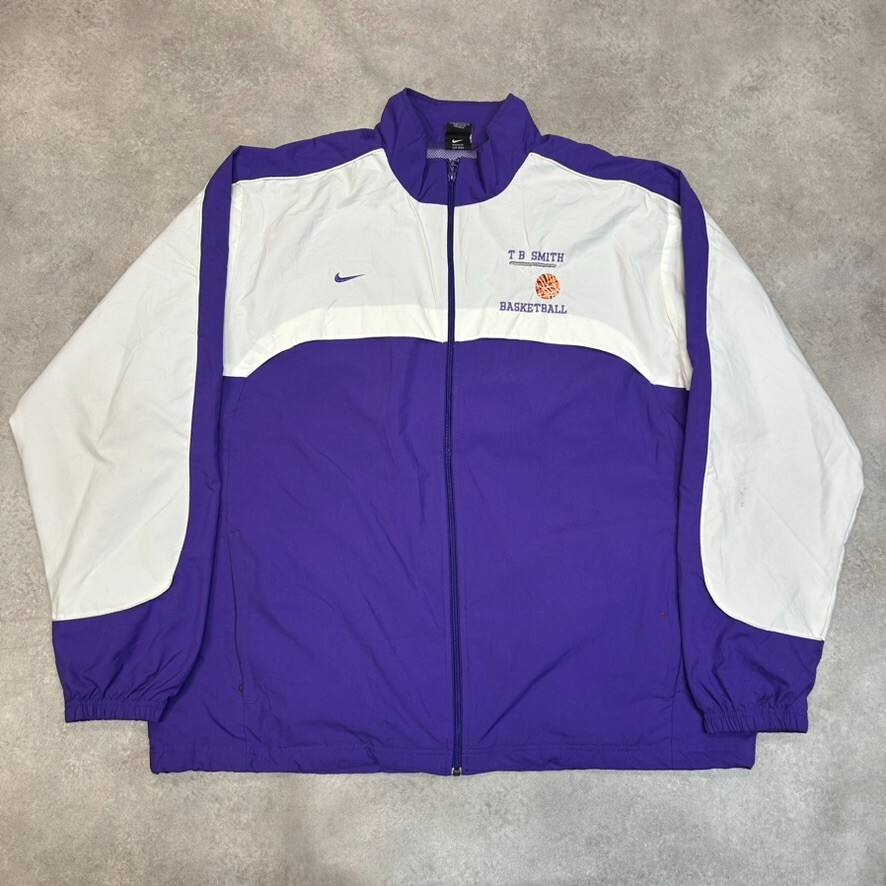 SACAI X NIKE Giacca a vento Nike Track uomo 2XL vintage full zip basket bianco viola