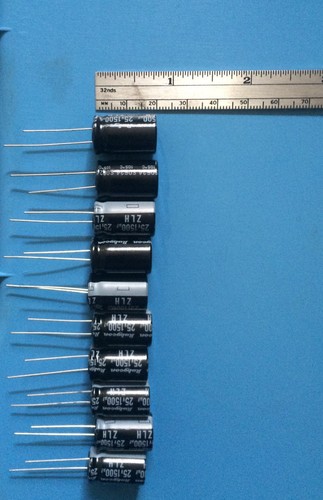 10x 25ZLH1500M-LDF-12.5X20 CONDENSADOR RUBYCON ALUMBRE 1500UF 25V 105' 12.5x20 RADIAL - Imagen 2 de 5