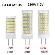 1x 10W 9W 7W LED Corn Light Bulb G8 GY6.35 G4 Bi-Pin Base for Cabinet Lights