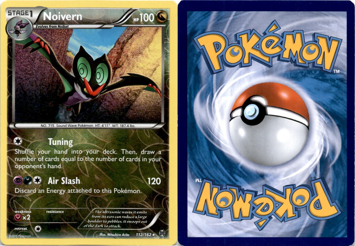 2015 Pokemon, BREAKthrough, #112/162 Noivern, Reverse Holo Rare