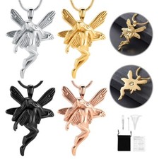 Cremation Urn Necklace for Ashes Angel Wing Keepsake Locket Cremation Jewelry