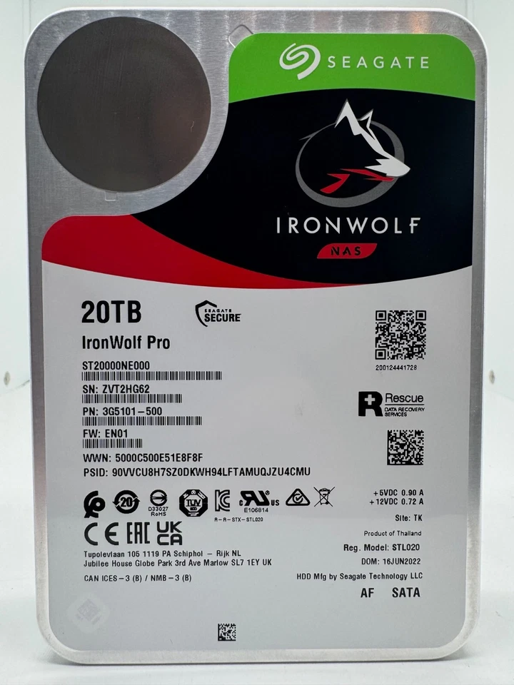 Seagate IronWolf Pro NAS HDD ST20000NE000 - 20TB 3,5 Zoll SATA3 20 TB CMR