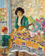 Henri Lebasque Marthe and Pierre in an Interior Giclee Canvas Print 8x10 Decor