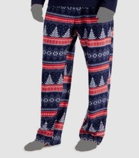 27 Club Room Men's Blue Fleece Drawstring Winter Print Pajama Pants Size XL