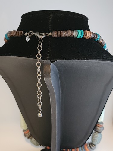 CHICO'S CHUNKY LUCITE SOUTHWESTERN STATEMENT NECKLACE-SIGNED-COLORFUL☆36" L - Picture 15 of 15