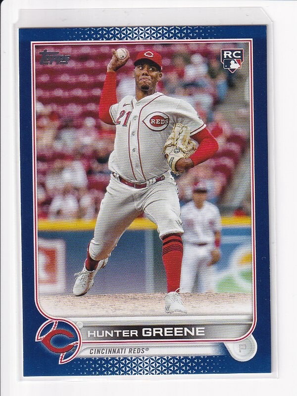 2022 Topps Update Hunter Greene Royal Blue RC Reds #US160