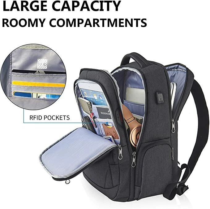 KROSER Zaino per Laptop da Viaggio Scuola con usb cuffia tasche