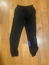 Adidas Activewear Pants Sweats Womens Sz S Black Purple Stripe Pockets