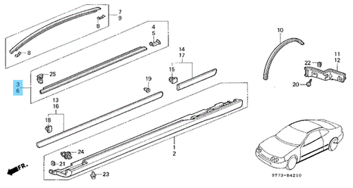 HONDA ACURA INTEGRA DC1 DC2 Genuine Front Door Window Molding RH & LH Set OEM - Picture 15 of 20