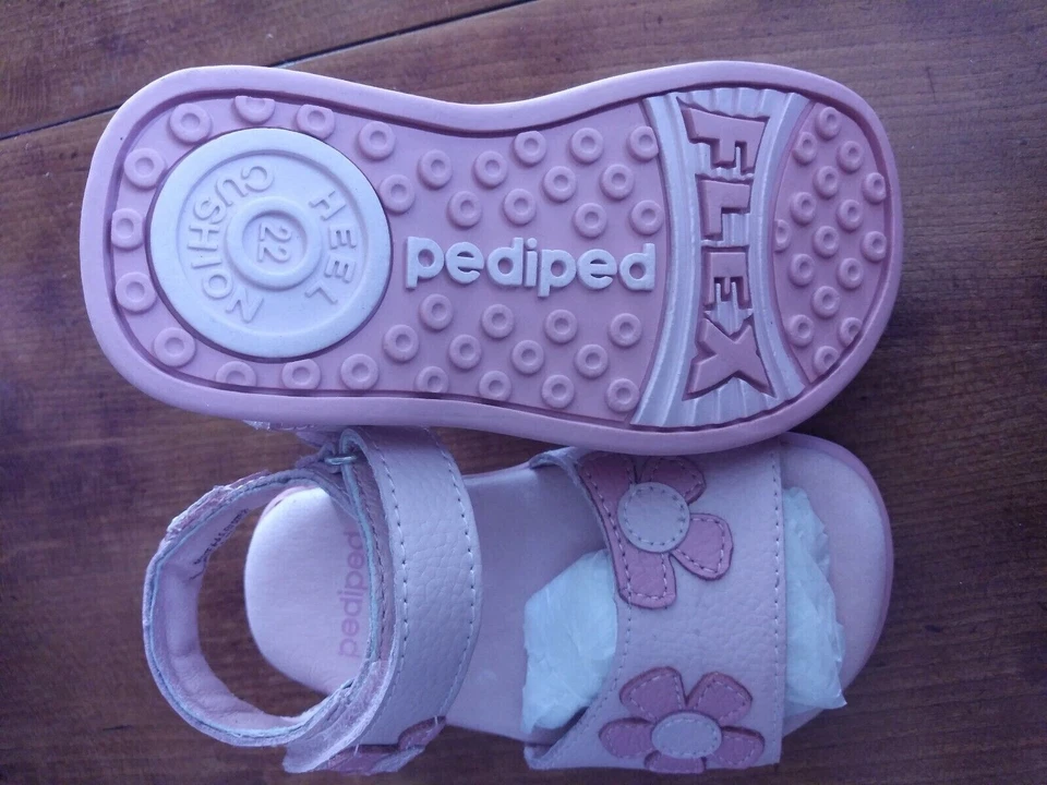 PEDIPED ABIGAIL PINK FLOWERS LEATHER SANDALS FLEX SYSTEM MEMORY FOAM - Image 3 of 4