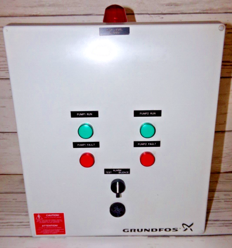 Grundfos 98376380 Duplex Level Controller, 460.F.3.D Pump Control Box Never used